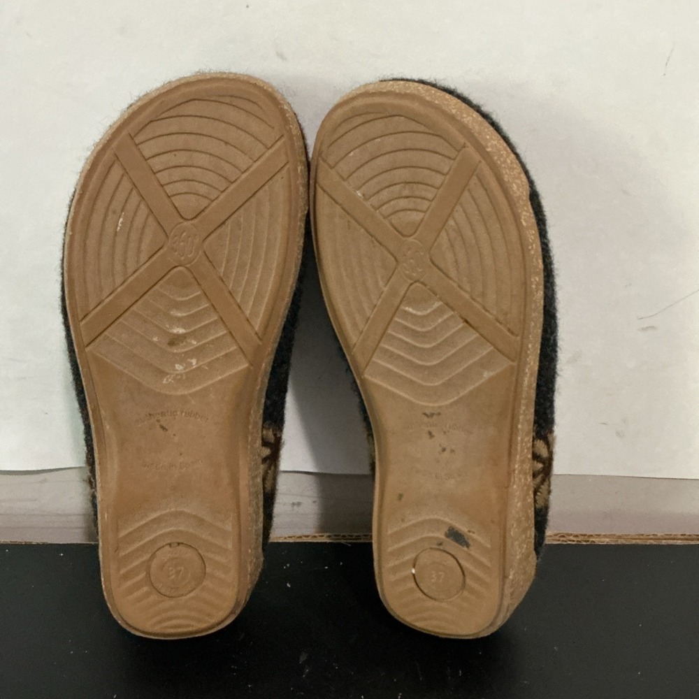 Taos Woolderness 2 Floral Clog Slippers Shoes Womens 6-6.5 Gray Felt Wool Mules - Picture 7 of 8